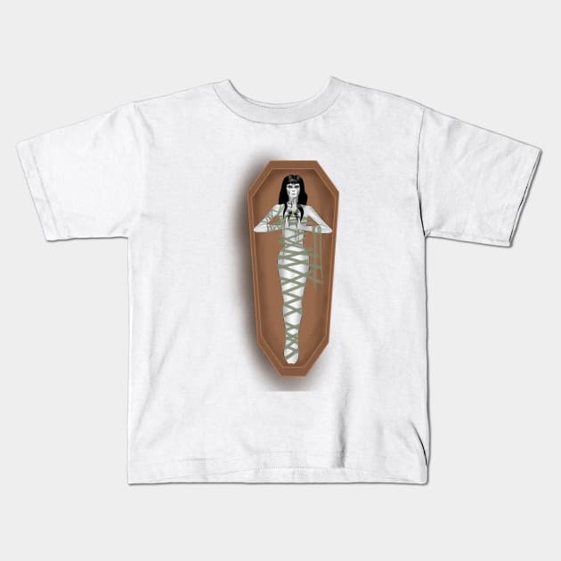 Egyptian Mummy with sarcophagus Kids T-Shirt by RavenRarities